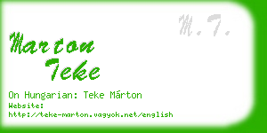 marton teke business card